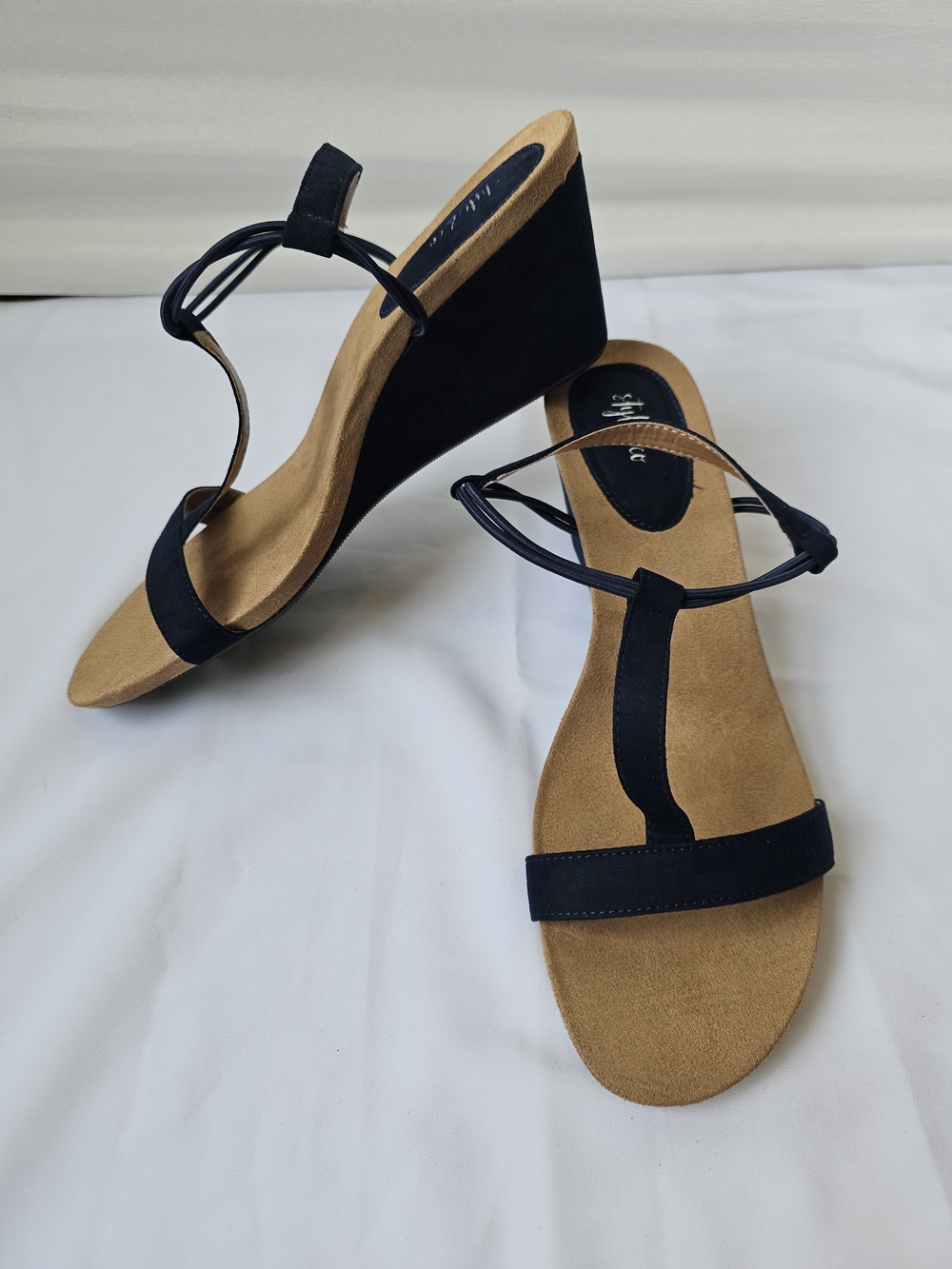 Style & Co. Mulan Wedge Sandals – Navy Blue (T-Strap) - Picture 7 of 16